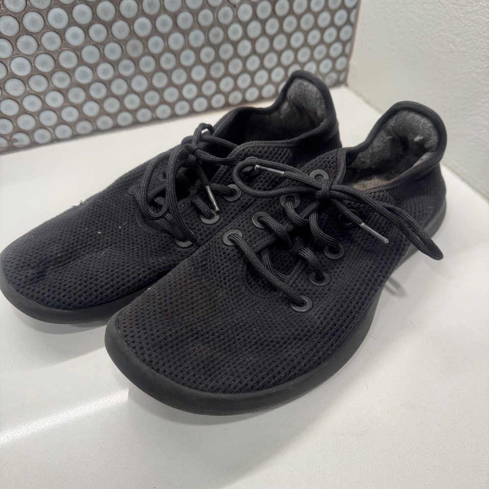 Allbirds‎ Shoes Mens 12.5 Tree Runners Sneakers Black Breathable Barefoot Adult